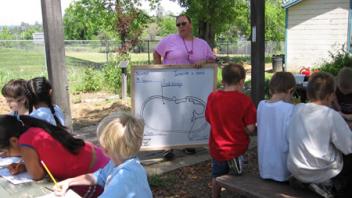 Children learned about seeds before they planted them in the garden