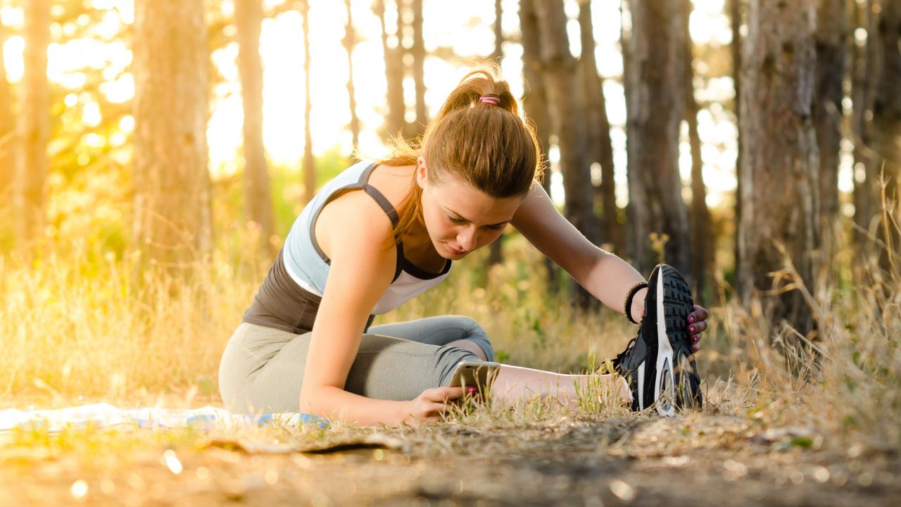 person stretching