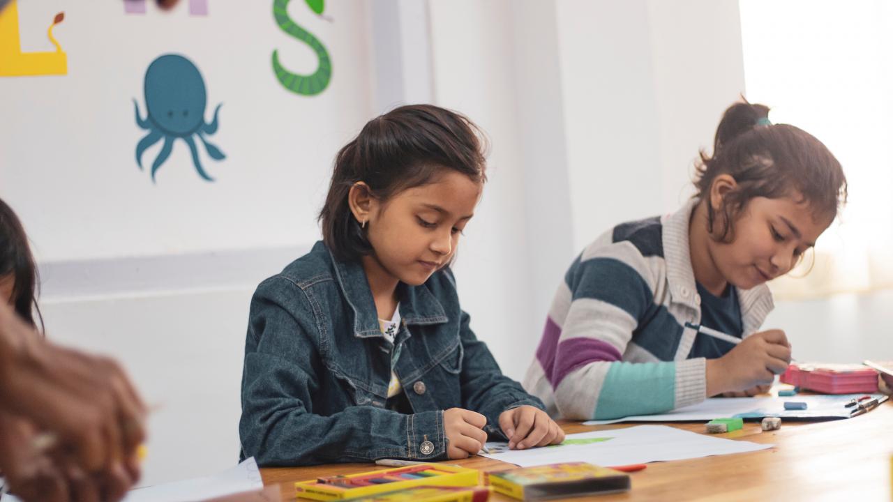 children in classrooms