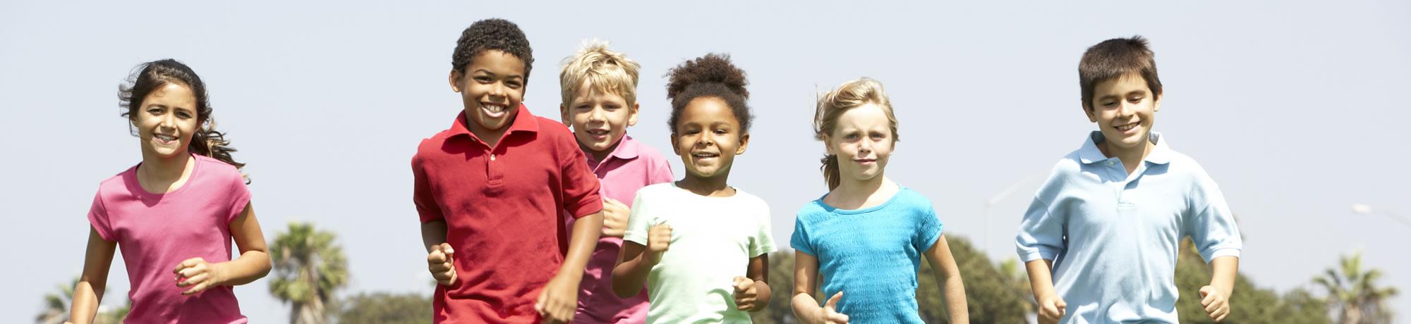 Kids running.